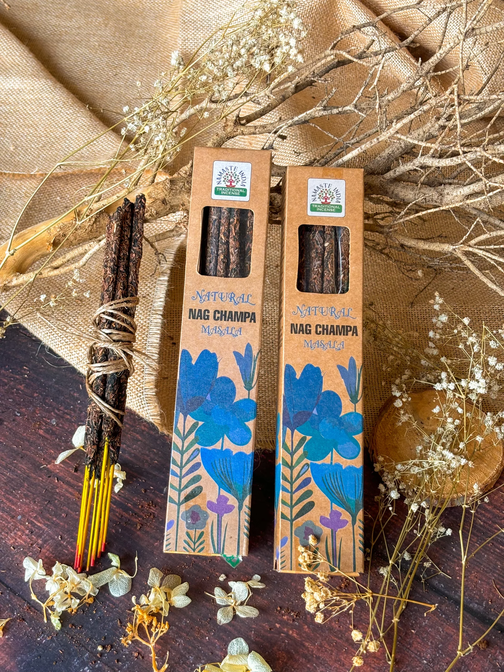 Naturalne botaniczne kadzidełka masala Nag Champa